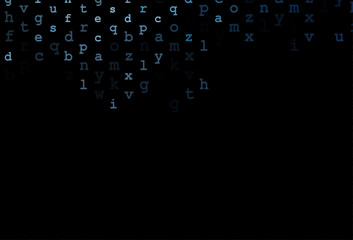 Fototapeta premium Dark blue vector texture with ABC characters.