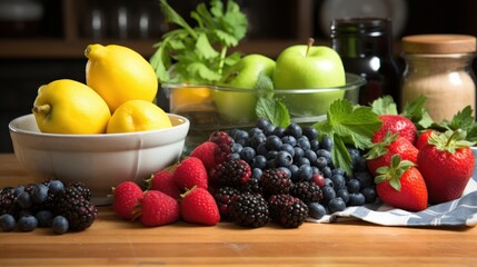 Fruits on the table UHD wallpaper Stock Photographic Image