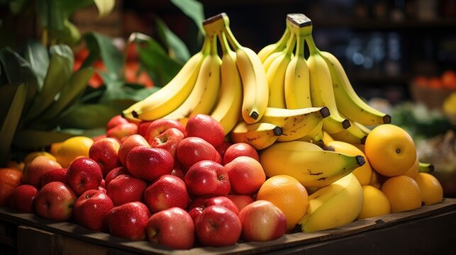 Fruits in fruit store UHD wallpaper Stock Photographic Image