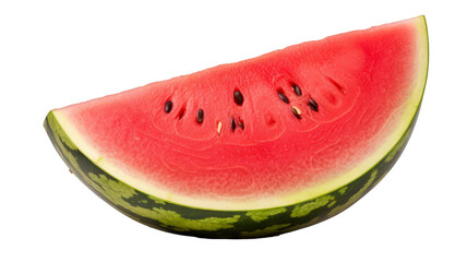 A cut piece of watermelon on a transparent white background