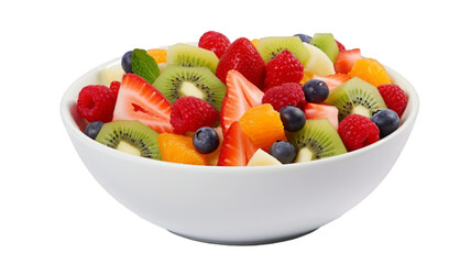 A fruit salad on a transparent white background - Powered by Adobe