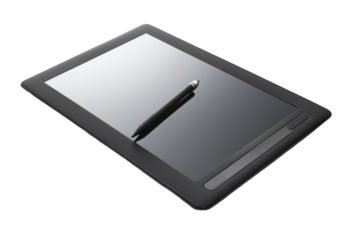 A digital board on a transparent white background