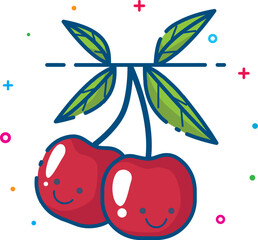 cute vector illustration of cherry fruit