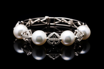 white gold ring with pearl jewels