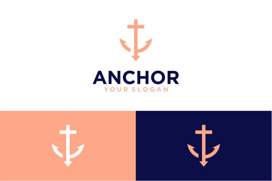 anchor logo design with cross