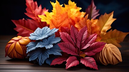Shot of pile of colorful autumn leaves UHD wallpaper Stock Photographic Image