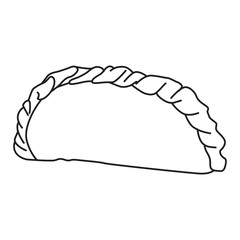 Pastel is fried snack from Indonesian in outline, suitable for sticker and graphic design elements