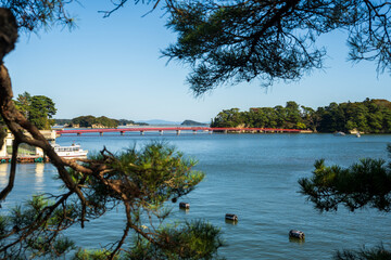 日本の宮城県のとても美しい松島海岸の風景