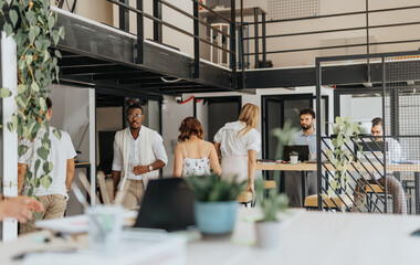 Dynamic Collaboration and Productive Brainstorming in Modern Office.
