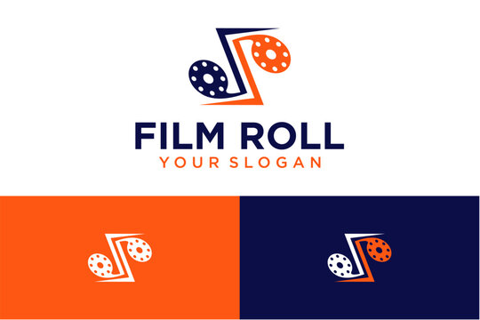 film roll logo design with the letter s