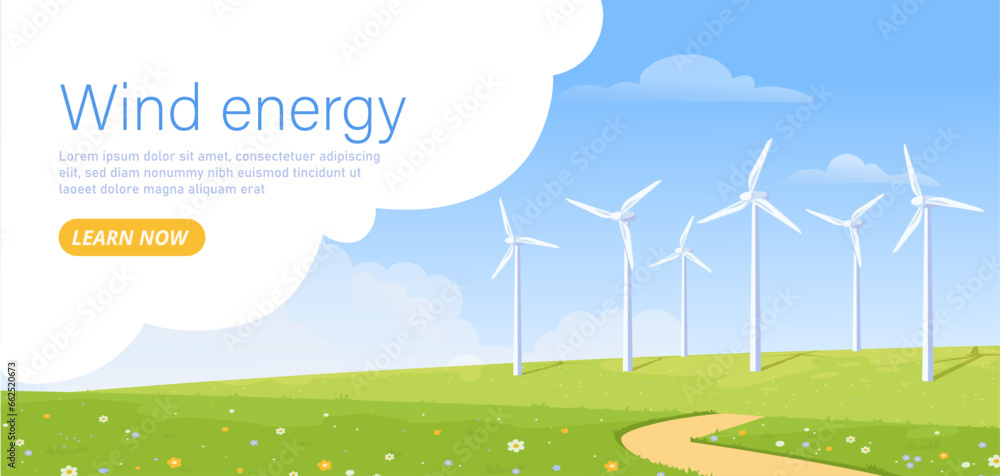 Wall mural wind energy banner vector