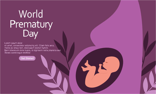 World prematurity day horizontal banner template