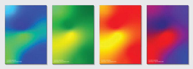 Posters set design with abstract blurred multicolor gradient background. Ideas for magazine covers, brochures and posters. Vector, Illustrator, EPS.