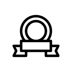 circular ribbon line icon
