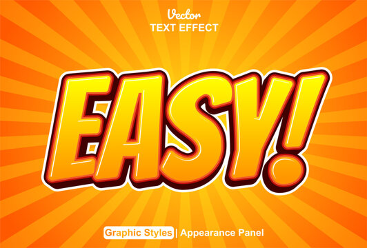 Easy Text Effect With Orange Graphic Style Editable.