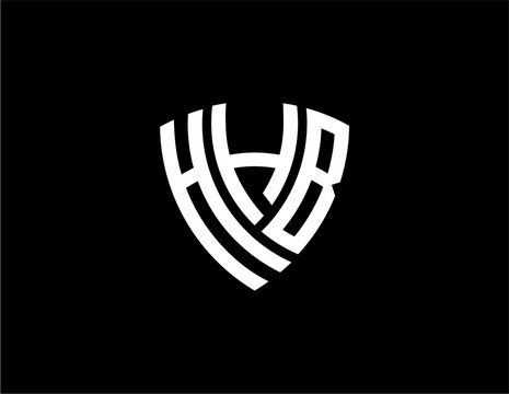 HHB creative letter shield logo design vector icon illustration