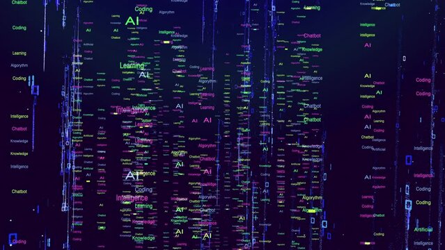 Artificial intelligence binary code background