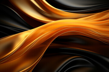 Smooth waves of  golden colors flow abstractly generated AI