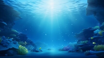 Fototapeta na wymiar space for text on realistic under the sea background, background image, AI generated