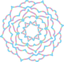 Colored stroke mandala for design.
