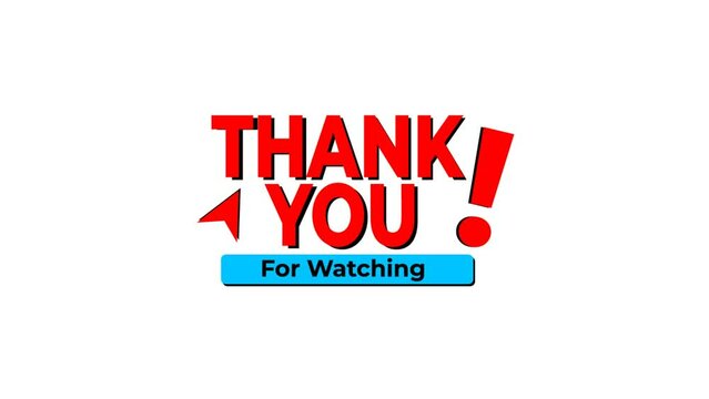animated "thank you for watching". This animation can be used in content sections