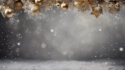 space for text on textured background surrounded by christmas decoration, background image, AI generated
