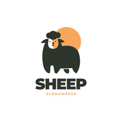 sheep modern logo vector