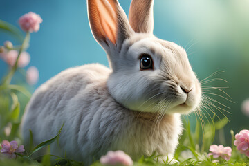 Obraz na płótnie Canvas rabbit on grass