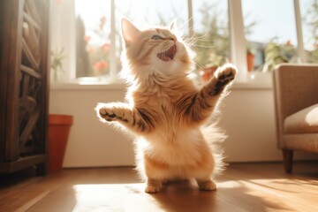 cute cat playing at home