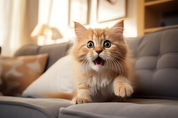 cute cat playing at home