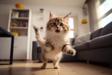 cute cat playing at home