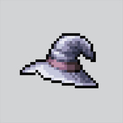 Pixel art illustration witch hat. Pixelated Witch Hat. Magical Witch Hat
icon pixelated for the pixel art game and icon for website and video game.
old school retro.