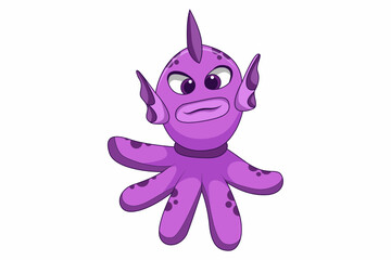 Cute Sea Animal Character Design Illustration