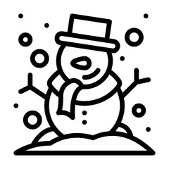 Snowman line icon