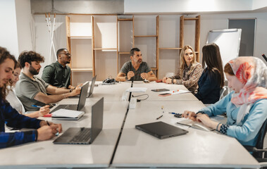 Multicultural business team having a meeting at the office. Starting up new project