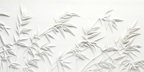 Abstract texture background with bas-relief image of bamboo leaf pattern.
