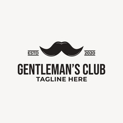 gentleman club vintage label sign vector template.
