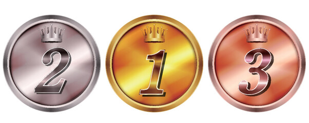 メダル　王冠　金　フレーム　アイコン