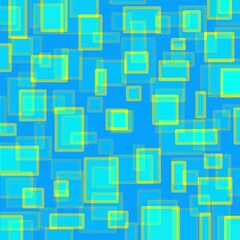 Blue rectangles with yellow outlines on blue background with blur effect