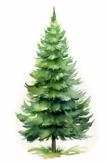 Fototapeta premium Watercolor Christmas tree for Christmas stuff