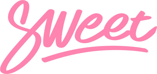 Obraz premium Pink Sweet word handwriting
