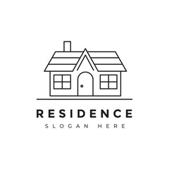 house village minimalist logo design vector graphic