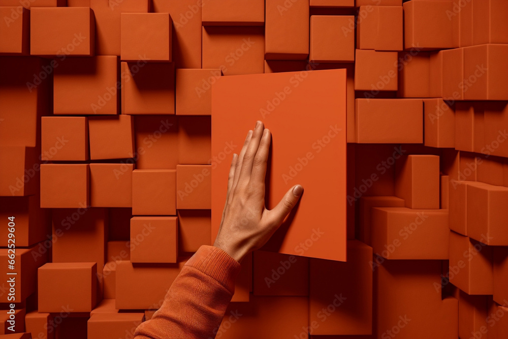 Poster concept abstract box cube background shape design
