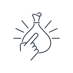 A profitable offer, a deal. Vector linear icon isolated on white background.