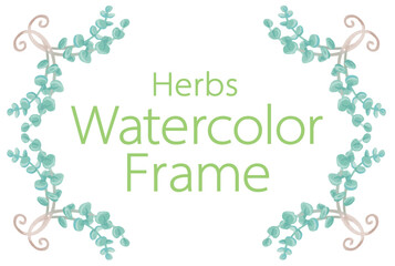アロマに使われるハーブ・植物のイラスト・フレーム。ベクター素材