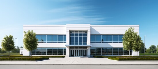Modern double story suburban office building with a standard appearance - obrazy, fototapety, plakaty