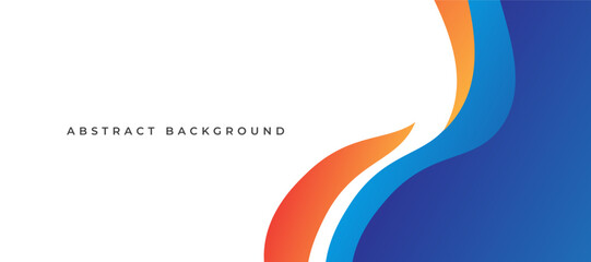 Abstract background with blue and orange wavy lines. Vector illustration.