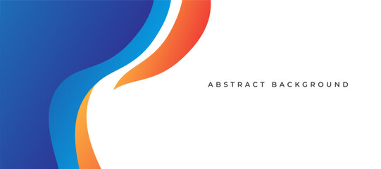 Abstract background with blue and orange wavy lines. Vector illustration.