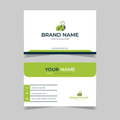 elegant business card design template green and white color