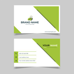 elegant business card design template green and white color
